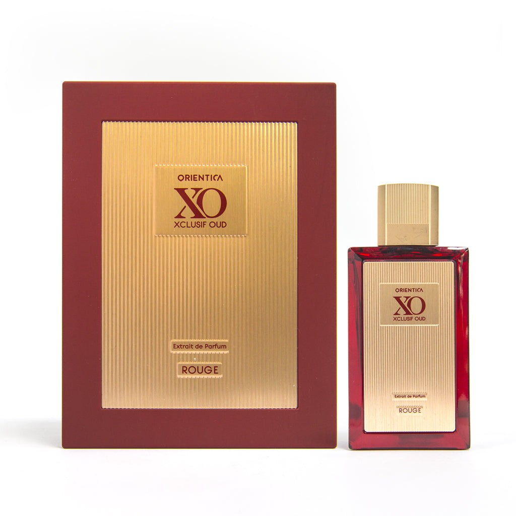 Orientica XO Xclusif Oud perfume bottle and packaging on a white background