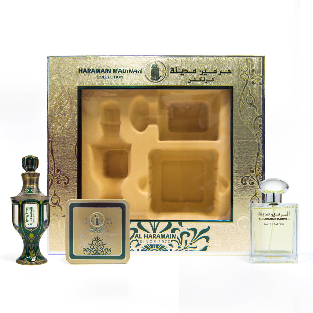 Al Haramain Madinah Fragrance Collection Unisex Perfume Gift Set 100ml + 30ml + 40g
