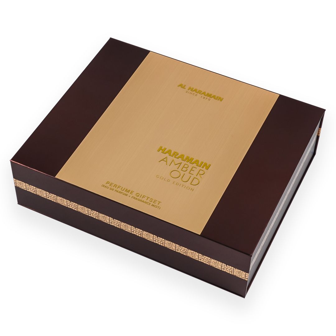 HARAMAIN AMBER OUD GOLD EDITION GIFT SET (EDP 75ML+EDP 30ML+FRARANCE MIST 250ML)