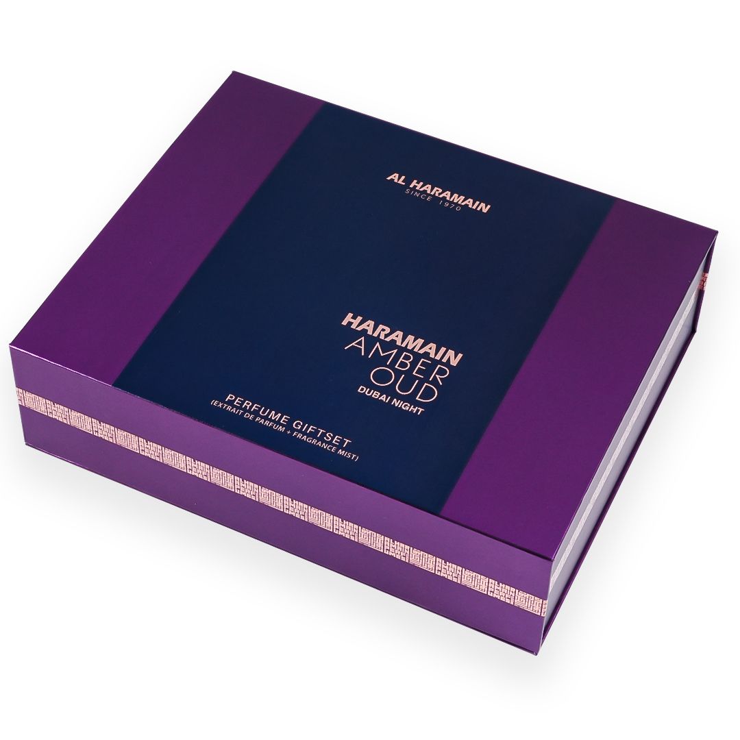 AMBER OUD DUBAI NIGHT PERFUMERY GIFT SET WITH (75ML+30ML+ BODY MIST)